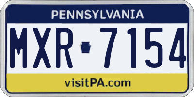 PA license plate MXR7154