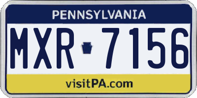 PA license plate MXR7156