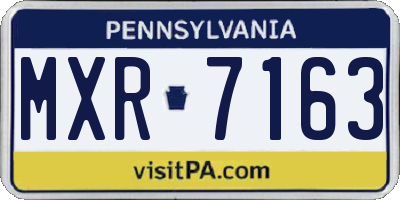 PA license plate MXR7163