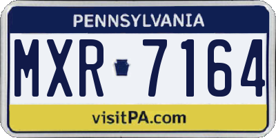 PA license plate MXR7164