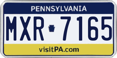 PA license plate MXR7165