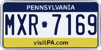 PA license plate MXR7169