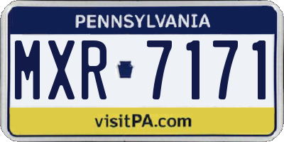 PA license plate MXR7171