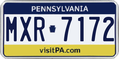 PA license plate MXR7172