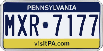 PA license plate MXR7177
