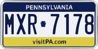 PA license plate MXR7178