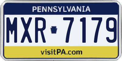 PA license plate MXR7179