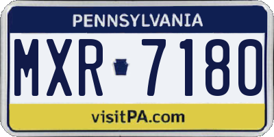 PA license plate MXR7180