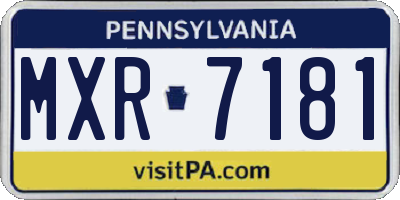 PA license plate MXR7181