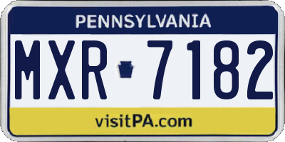 PA license plate MXR7182