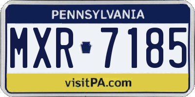 PA license plate MXR7185
