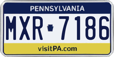 PA license plate MXR7186