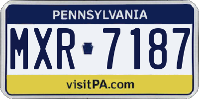 PA license plate MXR7187