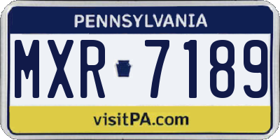 PA license plate MXR7189