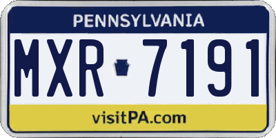 PA license plate MXR7191