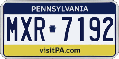 PA license plate MXR7192