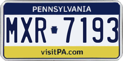 PA license plate MXR7193