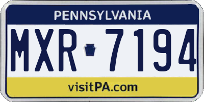 PA license plate MXR7194