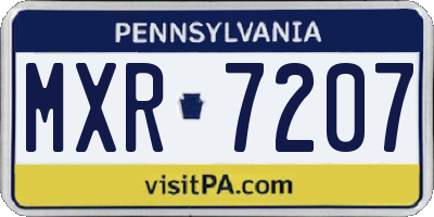 PA license plate MXR7207