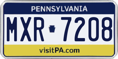 PA license plate MXR7208