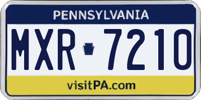 PA license plate MXR7210