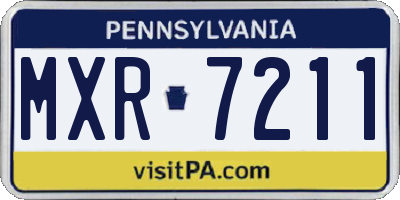 PA license plate MXR7211