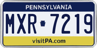PA license plate MXR7219