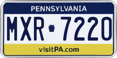 PA license plate MXR7220