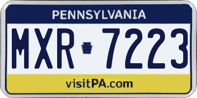 PA license plate MXR7223
