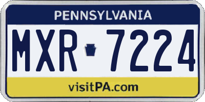 PA license plate MXR7224