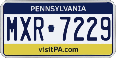 PA license plate MXR7229