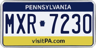 PA license plate MXR7230