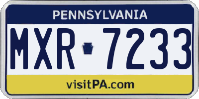 PA license plate MXR7233