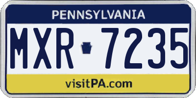 PA license plate MXR7235