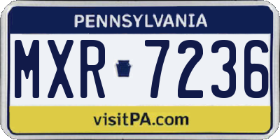 PA license plate MXR7236