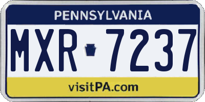PA license plate MXR7237