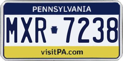 PA license plate MXR7238