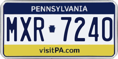 PA license plate MXR7240