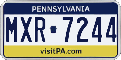 PA license plate MXR7244