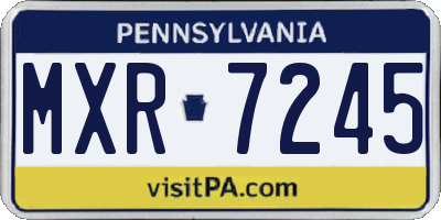 PA license plate MXR7245