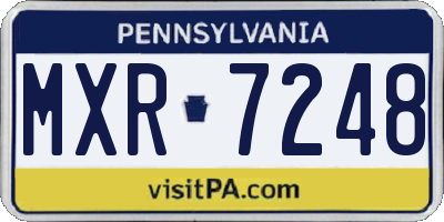PA license plate MXR7248