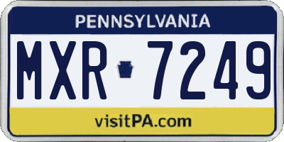 PA license plate MXR7249