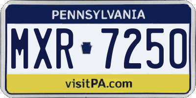 PA license plate MXR7250