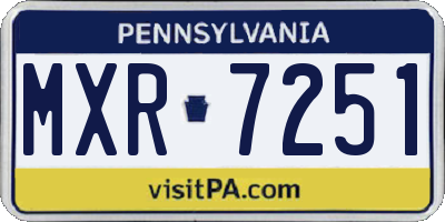 PA license plate MXR7251