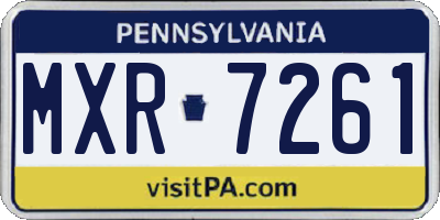 PA license plate MXR7261
