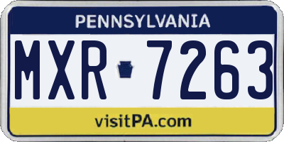 PA license plate MXR7263