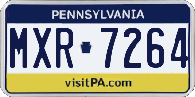 PA license plate MXR7264