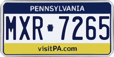 PA license plate MXR7265
