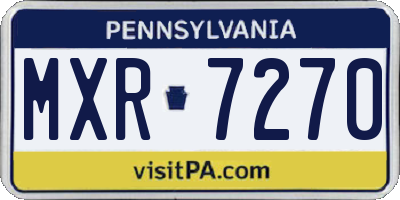 PA license plate MXR7270