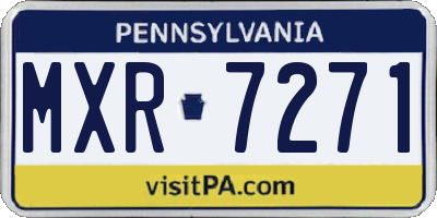 PA license plate MXR7271